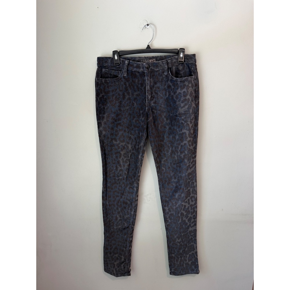 Joes Jeans The Skinny Corduroy Pants Blue Black Leopard Print W30 Wild
